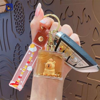 Tarsurevn Capybara Móc khóa, Trang trí túi Móc khóa chai cát lún hoạt hình dễ thương Capybara, Quà tặng nhỏ chất lượng cao Mặt dây chuyền Capybara Móc khóa chai cát lún