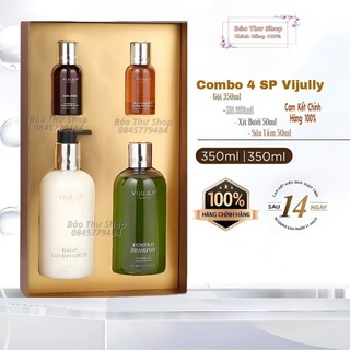 Combo 4 sản phẩm vijully mẫu mới - bộ dầu gội xả bưởi tinh dầu bưởi và sữa tắm vijully