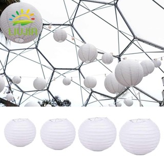 Liujir Giấy Đèn Lồng Đám Cưới Sinh Nhật Trung Quốc Giữa Thu Tròn Treo Trang Trí Đèn Lồng Trắng
