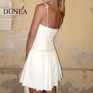 Váy trượt xếp ly không dây lưng DUNEA eo eo eo