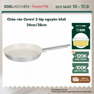 Chảo chiên inox 3 lớp nguyên khối Edelkochen Ceravi Collection - Màu Eco Cream