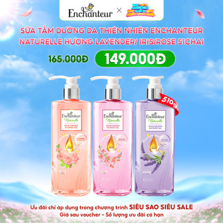 Siêu sao siêu sale x enchanteur x sữa tắm dưỡng da thiên nhiên enchanteur naturelle hương hoa lavender/ iris/rose 510g