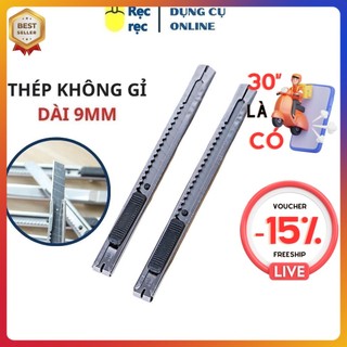 Dao rọc giấy inox DRG12 làm từ hợp kim cao cấp, kích thước nhỏ gọn, có nút khóa tự động điều chỉnh