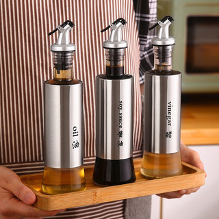  Chai Rót Gia Vị Thủy Tinh Bọc INOX Có Vòi - Bình Thủy Tinh Bọc Ĩnox Đựng Gia Vị Dầu Ăn Tiện Lợi 