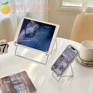 Hỗ trợ phẳng bằng kim loại MAYSHOW, Hỗ trợ máy tính để bàn bằng bạc di động, Hỗ trợ điện thoại di động sáng tạo Ins Style Book Reading Stand