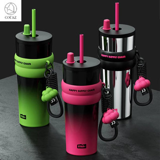 COFAZ Cốc giữ nhiệt inox dung tích lớn TBGNGOOD BLACKPINK cốc nước đồng màu hồng đen, cốc giữ nhiệt 710ML