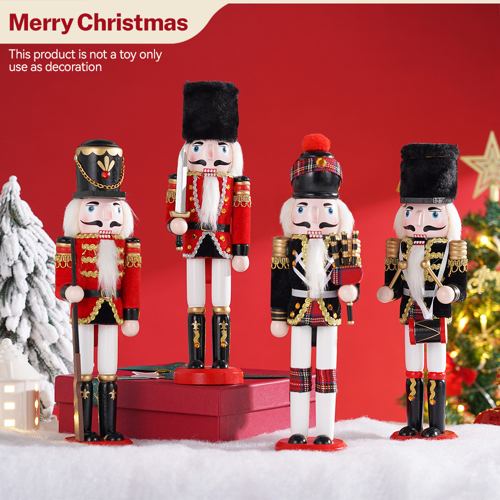  30 cm nutcracker con rối người lính sáng tạo quân đội nutcracker trẻ em búp bê tượng nhỏ thủ công bằng gỗ giáng sinh năm mới đồ trang trí giáng sinh quà tặng trang trí nội thất 
