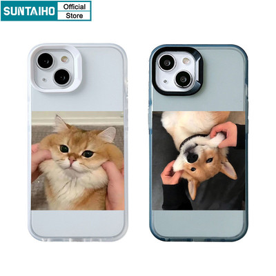 Suntaiho Vỏ Ngộ nghĩnh Họa Tiết Chó Mèo Trong Suốt Mờ Dành Cho Iphone 15 14 12 13 11 Pro Max IP 7 8 Plus Iphon X Xs XR Xs Max TPU Silicon Mềm Cao Cấp Chống Sốc Ốp điện thoại