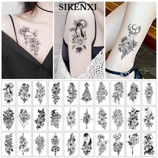 SIRENXI mới về] Set 30 miếng dán hình xăm tạm thời kiểu hoa hồng dễ sử dụng