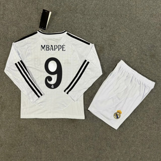 Bộ đồ trẻ em 24 / 25 Real Madrid Home Áo bóng đá dài tay dành cho trẻ em Phù hợp với chất lượng hàng đầu jersi