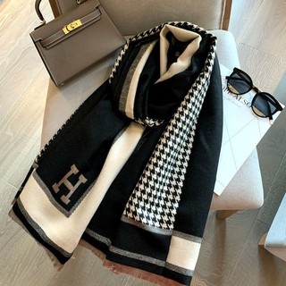 Khăn choàng lớn đa năng mùa đông dành cho nữ Khăn quàng cổ chữ Hàn Quốc Khăn quàng cổ Houndstooth mềm mại