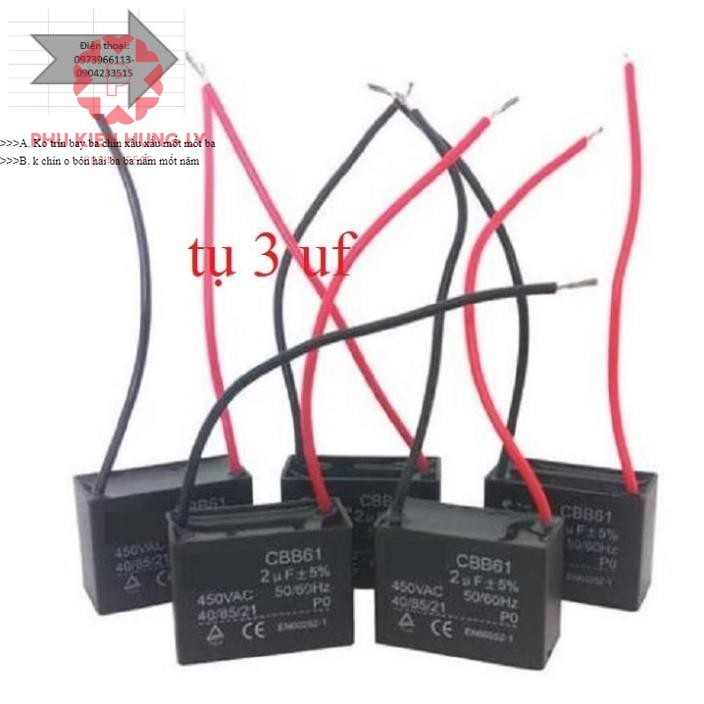 1 Con Tụ quạt 3 UF-450V-A