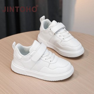 Jintoho Thời Trang Bé Trai Đen Trắng Giày Đi Học Ngoài Trời Nhẹ Trẻ Em Thể Thao Chạy Bộ Giày Da Thoải Mái