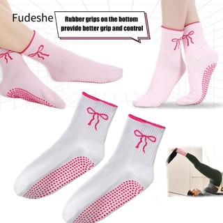  Tất Pilates FUDESHE Tất tập Yoga Cotton đường phố Harajuku Tất ống giữa thoáng khí chống trượt thông thường 