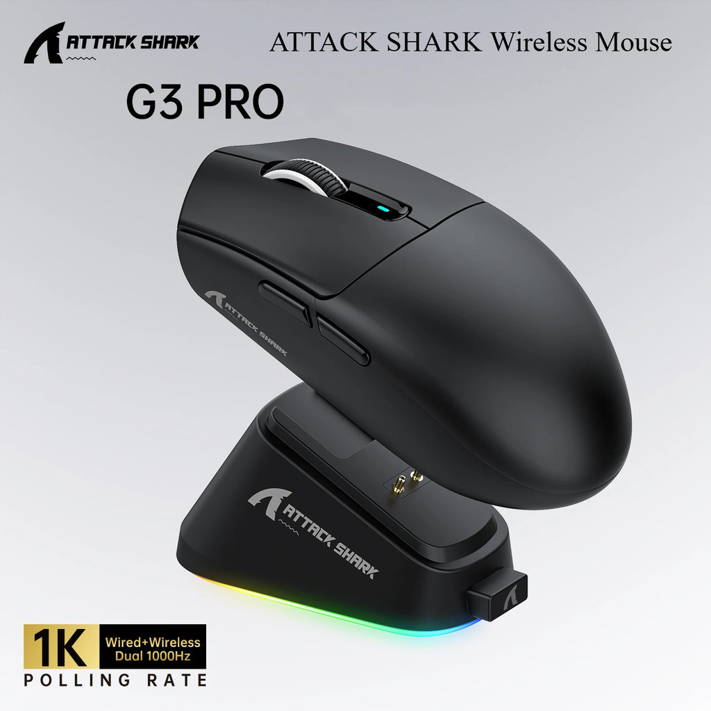 ATTACK SHARK G3 PRO Chuột Ba Chế Độ PAW311 Cảm Biến 1KHZ Nhẹ Từ Tính Sạc Nhanh Chuột Chơi Game Espor