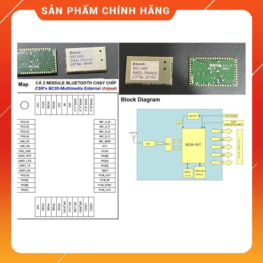 BLUETOOTH MD-5XR  CHIP CSR57E6 ( AMPLI DENON PMA30 & PMA60 ) HÀNG MỚI