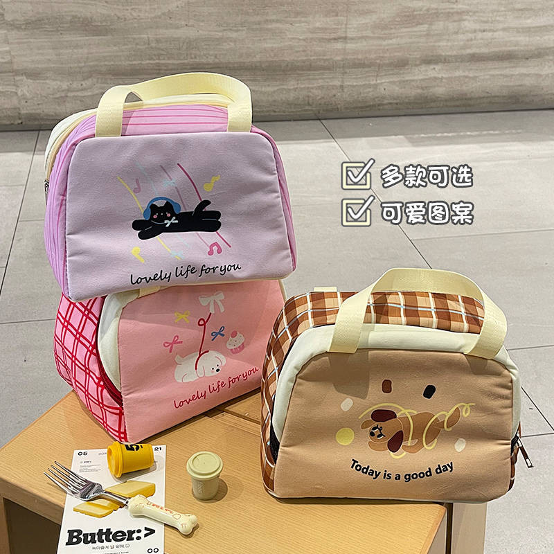 Cute Lunch Box Bag Thermal Bag Portable Large Capacity Student Lunch Lunch Bag Office Worker Insulat