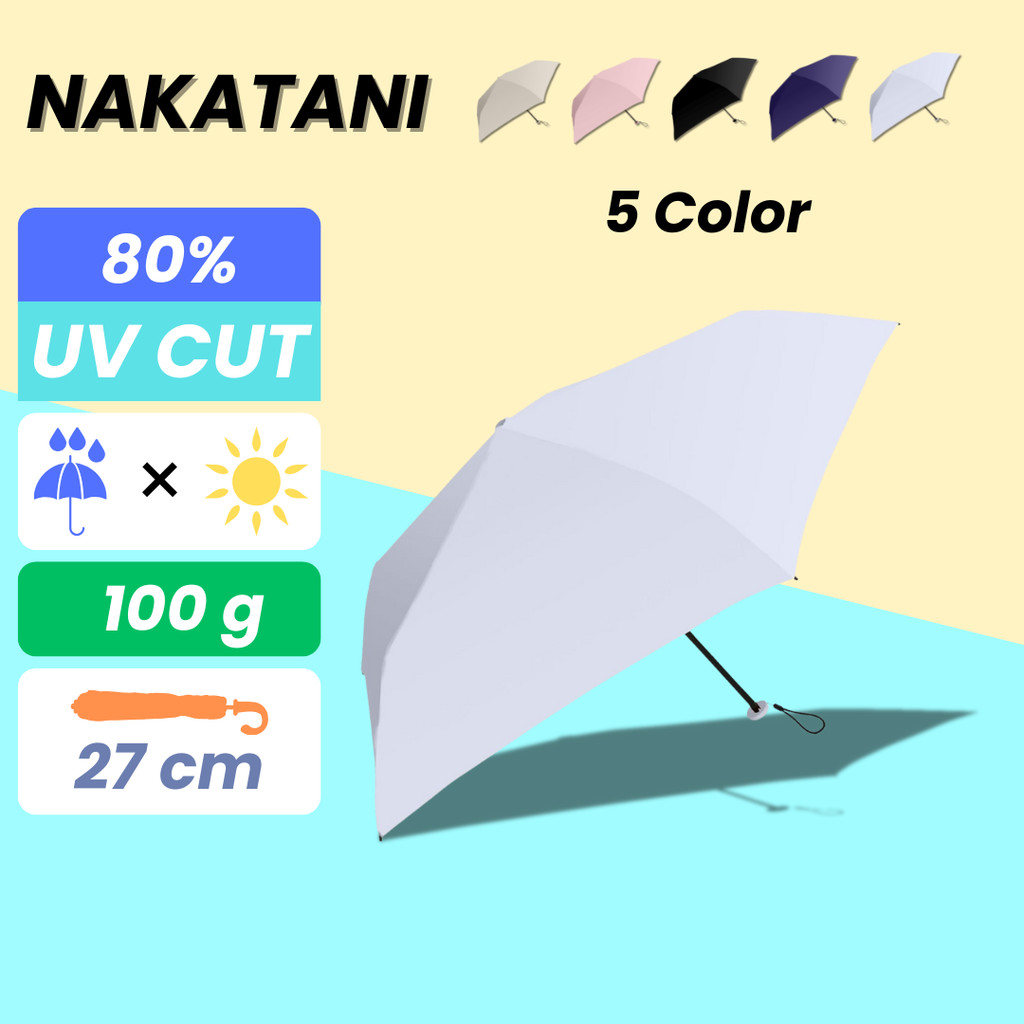 Nakatani Amane Women's Compact Umbrella Air Plus Navy 50cm Manual Open