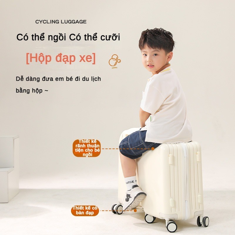 Vali kéo trẻ em 22inch Vali bé ngồi được Vali xoay 360 độ tiện lợi  Đẩy bé ngồi mà còn đựng được đồ