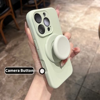 Vỏ Mới Morandi Từ Silicon Mềm Ốp lưng Có Chân Đế Cho Ốp Lưng iPhone 16 15 Pro Max Silicon Giá Đỡ Điện Thoại Chống Sốc