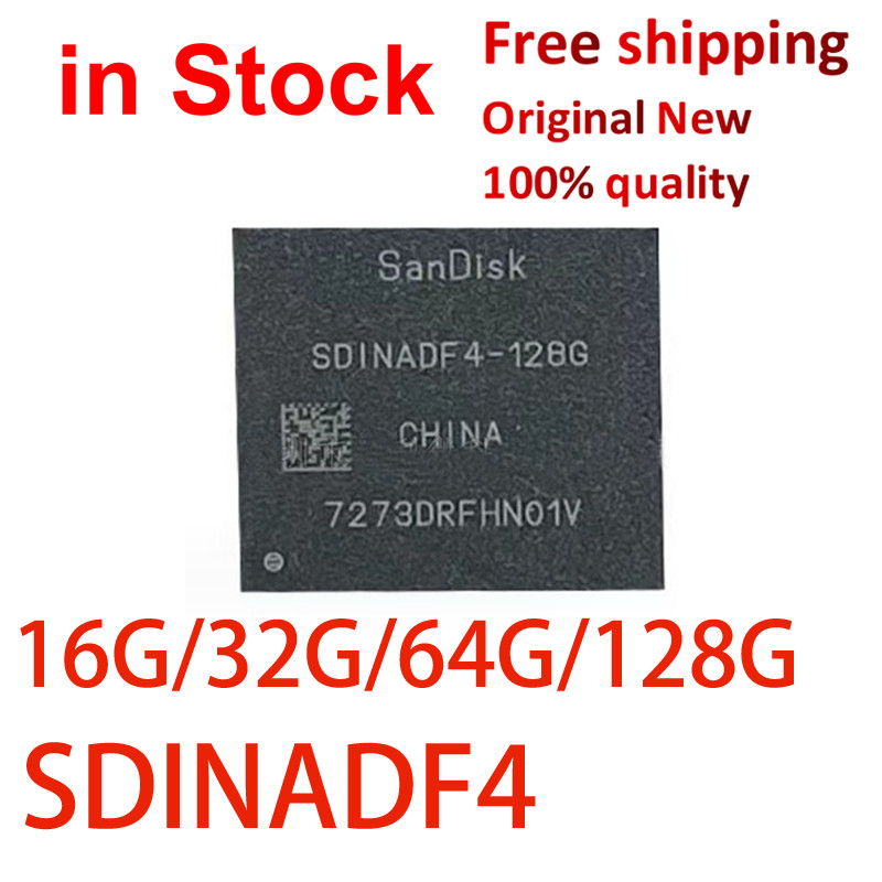(1 CÁI) 100% Mới SDINADF4-16G SDINADF4-32G SDINADF4-64G SDINADF4-128G BGA153 EMMC 5.1 chipset IC lưu