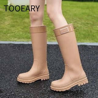 Giày đi mưa ống cao TOOEARY, Giày nước ngoài trời PVC chống thấm nước, Giày cao su thời trang Đế dày Giày đi mưa chống trượt cho nữ