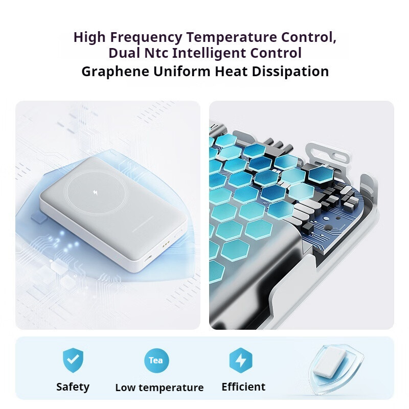 Sạc không dây Cuktech 10000 Model WPB100N, kèm đế POGO PIN, hỗ trợ sạc nhanh 20W