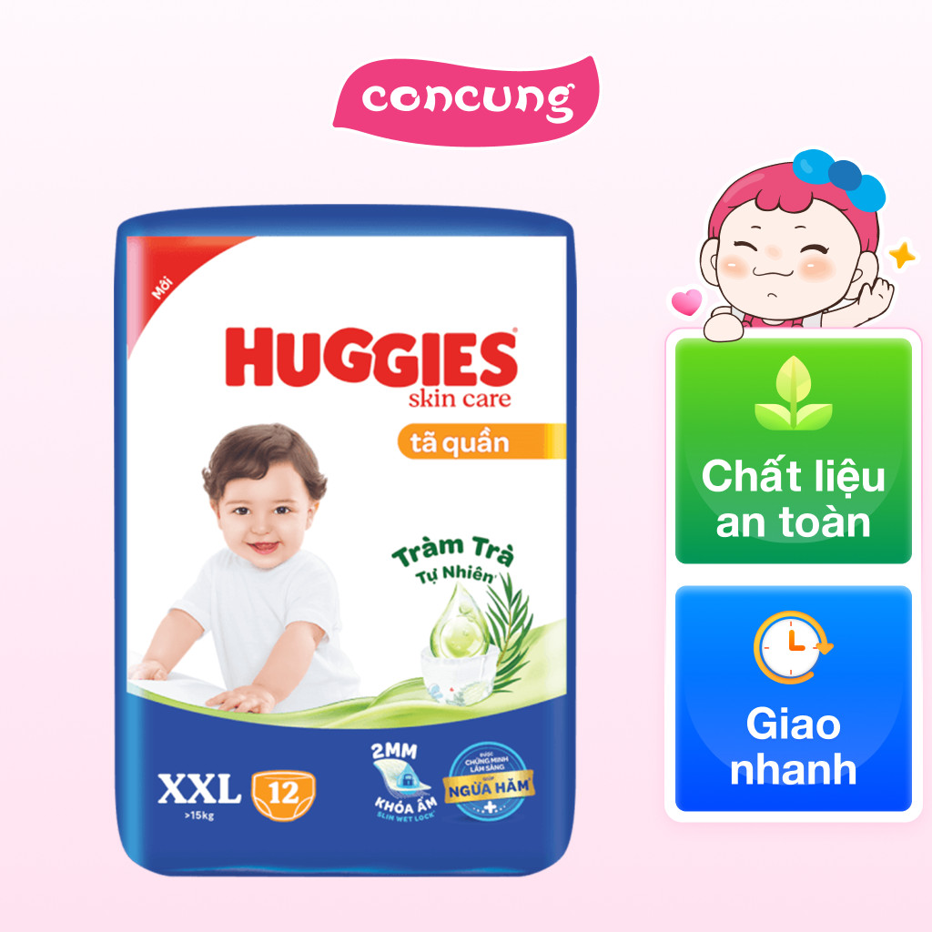 [QUÀ TẶNG] Huggies_Tã quần Huggies Skincare Eco (XXL, 12 miếng)
