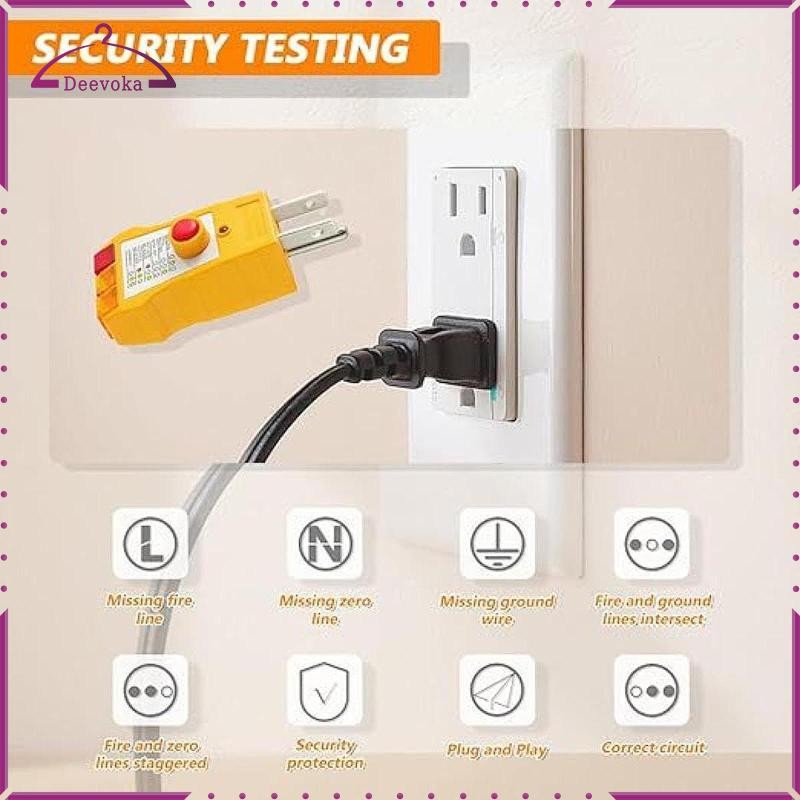 Cắm Bộ kiểm tra đầu ra với GFCI SOCKET TESTER PORTABLE TESTER cho đầu ra dây của 3 dây tiêu chuẩn