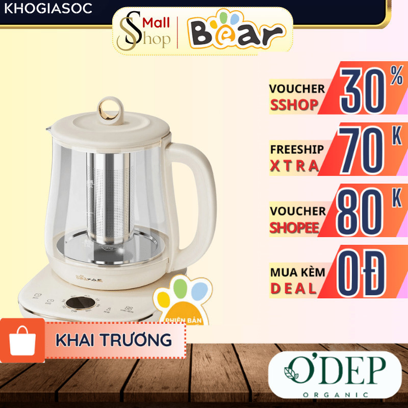 Ấm đun pha trà 1.5L siêu tốc Bear Chính hãng Inox 316L 800W YSH-E15M1 - SSHOP SHL