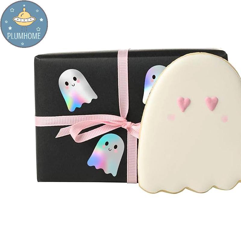 PLUMHOME 500 Miếng Dán Ma Halloween Cuộn Ma Dán Trang Trí Tự Dính Giấy Đề Can Cho Tiệc Halloween Ủng