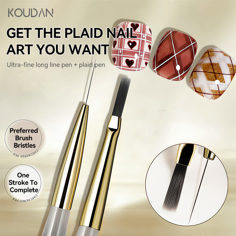 Móng Tay Nghệ Thuật Bàn Chải Dụng Cụ Làm Móng Tay Kéo Bút Vẽ Lưới Bàn Chải Màu Sắc Tinh Tế Tranh Hoa Retro Lưới Họa Tiết KOUDAN