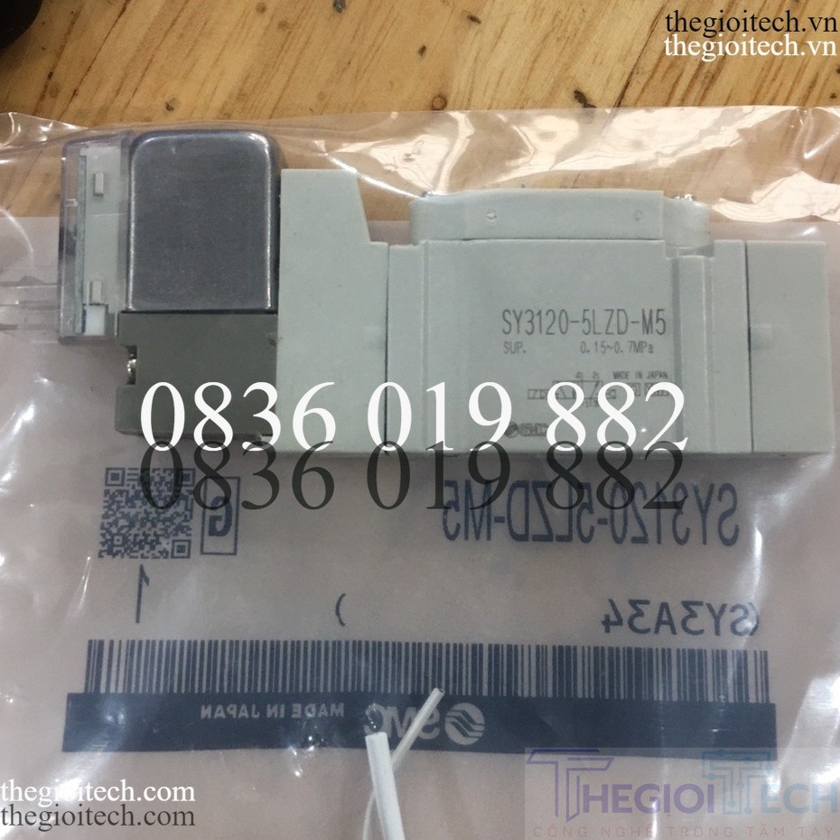 SY3120-5LZD-M5 Van điện từ 5/2 1 đầu coil điện SMC (Ren M5)