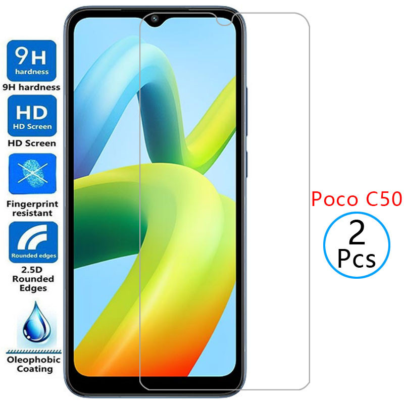 Kính cường lực cho xiaomi poco c50 bảo vệ màn hình kính bảo vệ trên pococ50 c 50 50c phim xiomi xiom