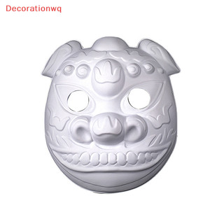 Trang tríwq Trắng Halloween Giấy Mache Mặt nạ mèo Vẽ tay Mặt nạ giấy trống Mặt nạ mèo Mặt nạ cáo mới