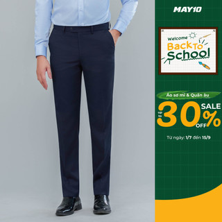 Quần âu nam không ly màu xanh đen may 10 mã 020123225tt 1-tk