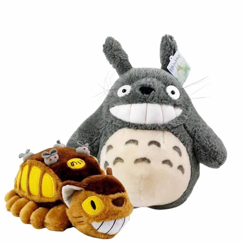 Studio Ghibli My Neighbor Totoro Cat Bus & Grin Totoro Plush Doll Soft Toys