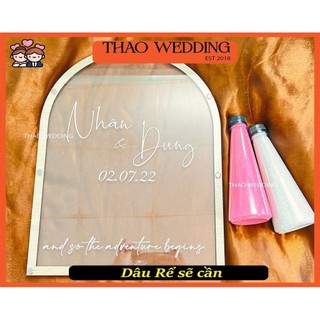 Tranh ký tên Tranh rót cát trang trí nghệ thuật  in theo yêu cầu riêng size lớn |THAO WEDDING_ Mẫu 0146