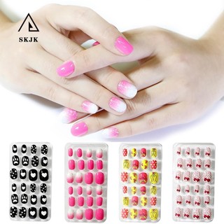 Set 24 móng tay giả họa tiết hoạt hình dễ thương dành cho các bé