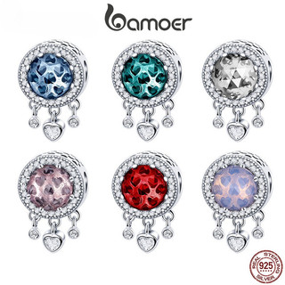Vòng tay BAMOER bạc 925 mặt hình trái tim đính đá zircon xinh xắn