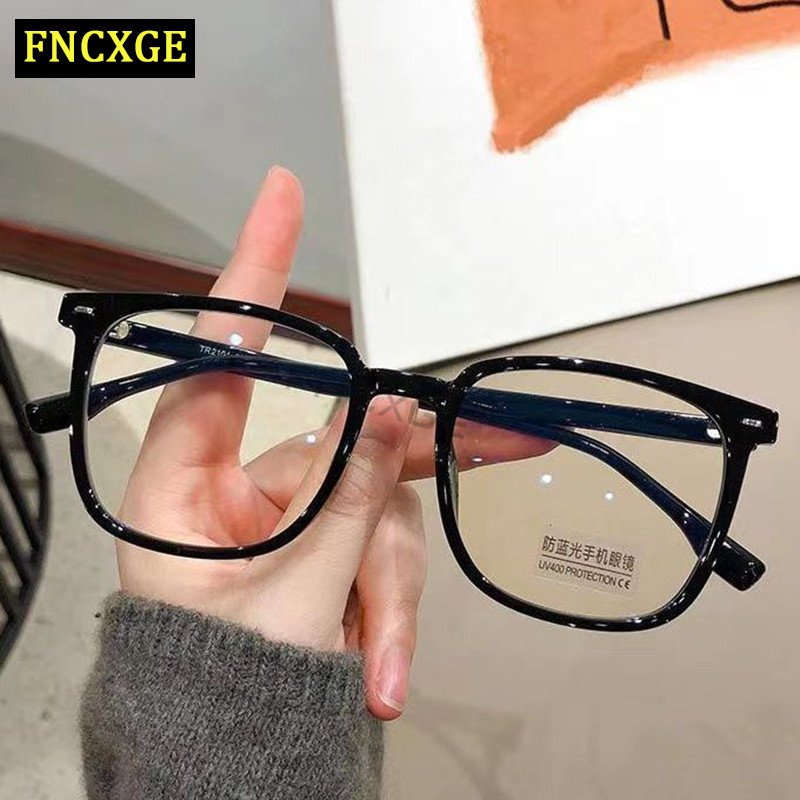 FNCXGE Blue Light Glasses Myopia Man Women Square Frame Eyeglasses Fashion Vision Spectacles