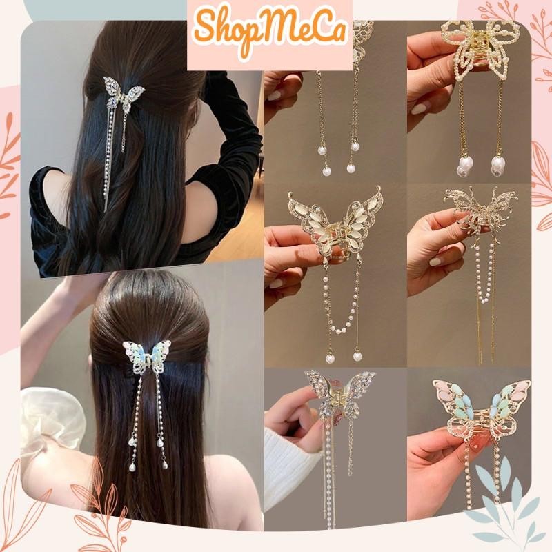 Kẹp tóc hình bướm, thiên nga # KT9 đính ngọc nhân tạo