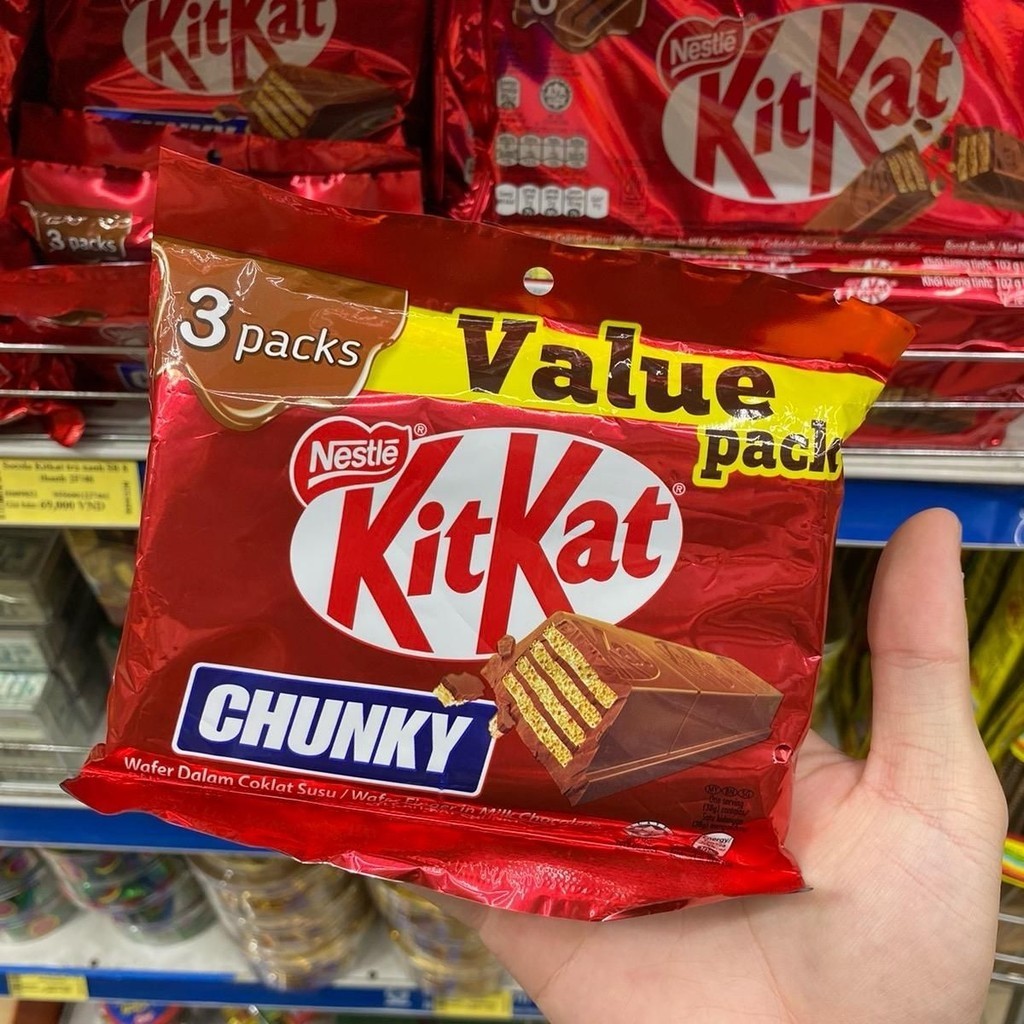 Socola KitKat Chunky 3 thanh 38g 114g/packs bản Tết 2025