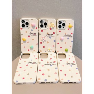 3d Stereo Macaron Màu Trái Tim Tình Yêu Sóng Điểm Kem Trắng Bóng Ốp Lưng Điện Thoại IPhone 15 Ốp Lưng 12 14 13 Pro Max Bảo Vệ Màn Hình Điện Thoại Thông Minh Vỏ Da Giả Chống Sốc