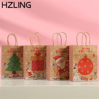 Túi Giấy Kraft Có Tay Cầm In Họa Tiết Ông Già Noel Dùng Để Đựng Quà Tặng