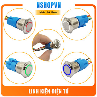 Nút nhấn nhả kim loại 19mm màu xanh dương, màu đỏ, xanh lá, trắng