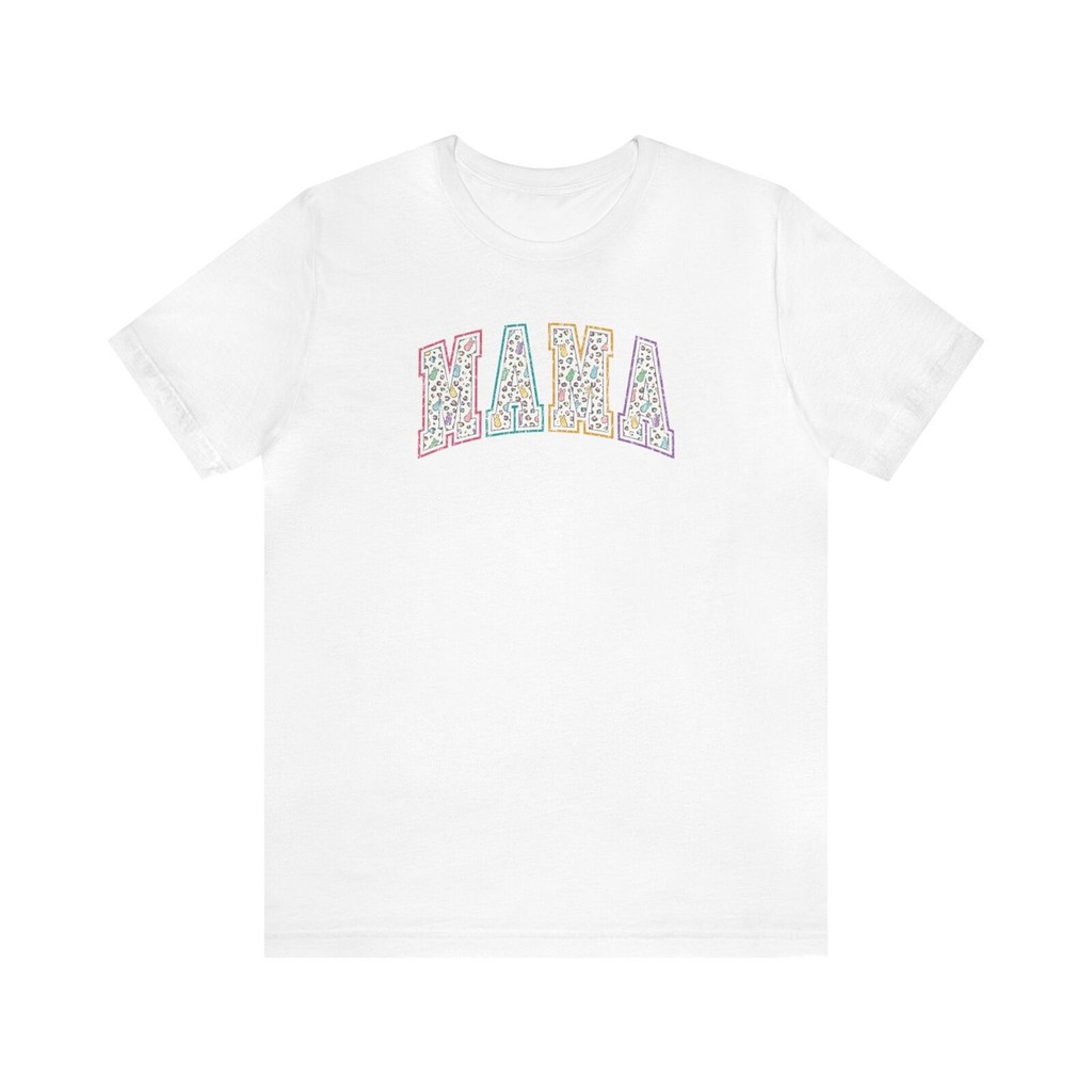 Bella Canvas 3001, Áo thun Unisex, Trắng, Thỏ Phục Sinh Mama, Retro, Cotton
