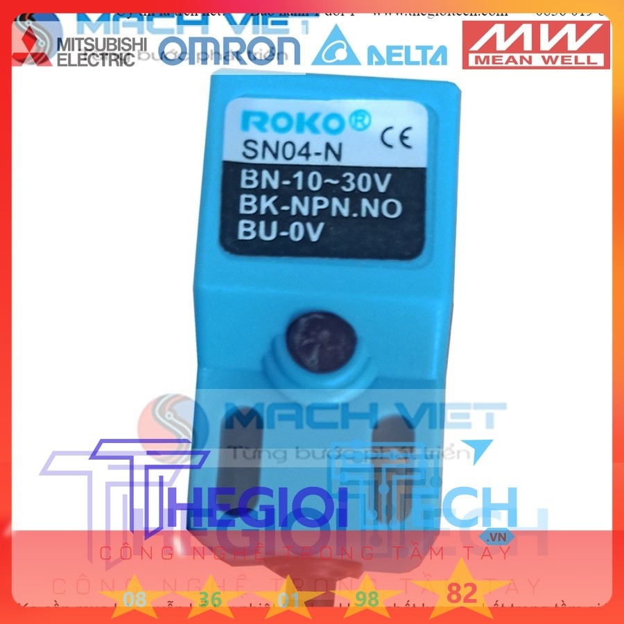 Cảm biến tiệm cận NPN vuông, cảm biến ROKO NPN SN04-N Giá rẻ