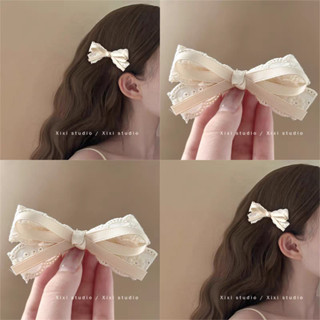Phụ Kiện Tóc Kẹp Tóc Trắng Nơ Ba Lê Thời Trang Pháp