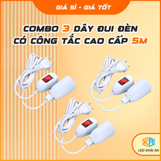 Combo 3 Bộ Dây Đuôi Đèn E27 Liền Công Tắc Dài 5m. led Khải Ân